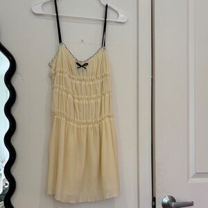 Charming Cream Dress with Black Accents